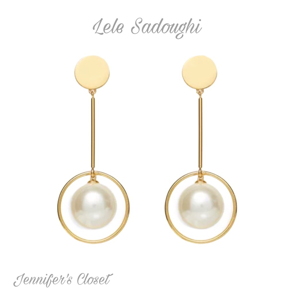 Lele Sadoughi Pearl Linear Earrings / NWT